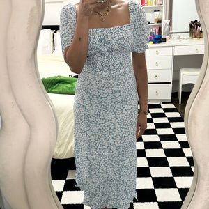 Faithfull the brand puff sleeve midi dress